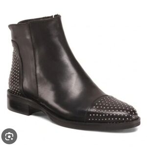 Stelle Monelle Studded Black Leather Ankle Boots Size 40